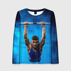 Женский лонгслив Турникмен синий дым