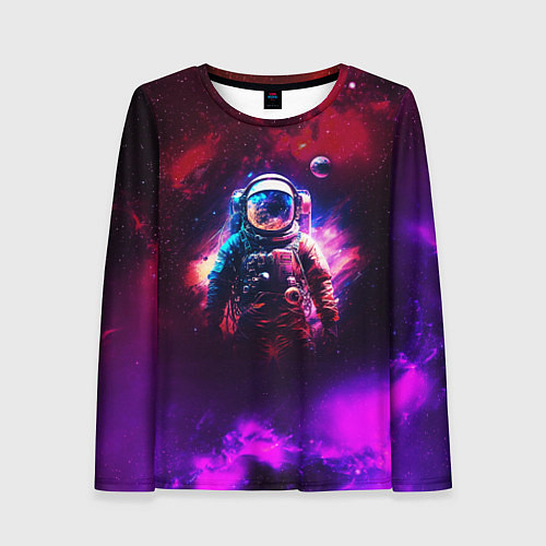 Женский лонгслив Космонавт пламенный / 3D-принт – фото 1