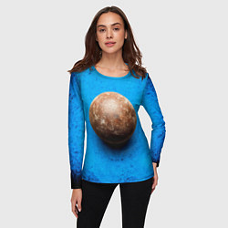 Лонгслив женский Ядро для талкания на синем, цвет: 3D-принт — фото 2