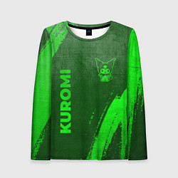 Лонгслив женский Kuromi - green gradient вертикально, цвет: 3D-принт