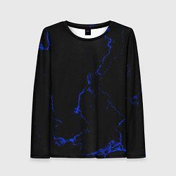 Лонгслив женский Color black blue, цвет: 3D-принт