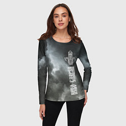 Лонгслив женский Славянский Перун - небо славян, цвет: 3D-принт — фото 2