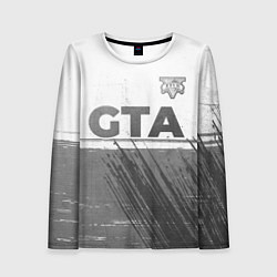 Лонгслив женский GTA - white gradient посередине, цвет: 3D-принт