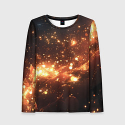 Лонгслив женский Искры и огоньки текстура, цвет: 3D-принт