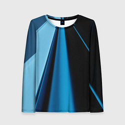 Лонгслив женский Black blue, цвет: 3D-принт