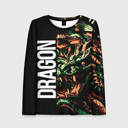 Лонгслив женский Татуировка дракона ирезуми, цвет: 3D-принт