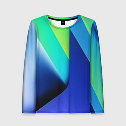 Лонгслив женский Color blue green, цвет: 3D-принт