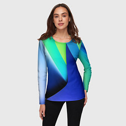 Лонгслив женский Color blue green, цвет: 3D-принт — фото 2