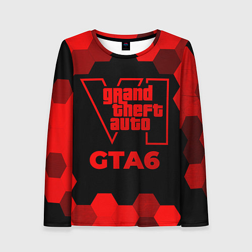 Женский лонгслив GTA6 - red gradient / 3D-принт – фото 1