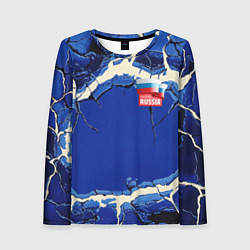 Женский лонгслив Russia blue abstract