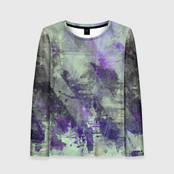 Женский лонгслив Абстракция - atomic violet in green