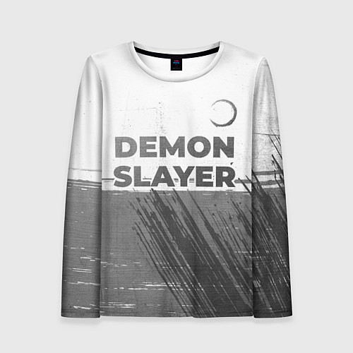 Женский лонгслив Demon Slayer - white gradient посередине / 3D-принт – фото 1