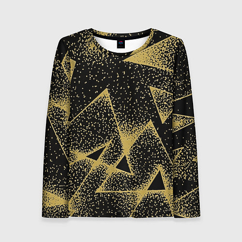 Женский лонгслив Triangle yellow with dots / 3D-принт – фото 1