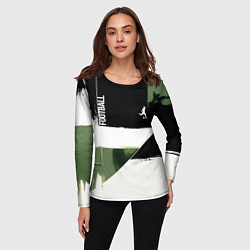 Лонгслив женский Футбол на фоне брызг красок, цвет: 3D-принт — фото 2