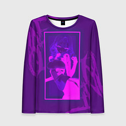 Женский лонгслив Anime girl neon