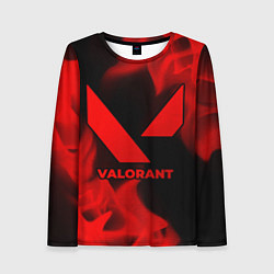 Женский лонгслив Valorant - red gradient
