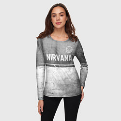 Лонгслив женский Nirvana - grey gradient посередине, цвет: 3D-принт — фото 2