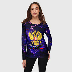 Лонгслив женский Триколор - герб России, цвет: 3D-принт — фото 2