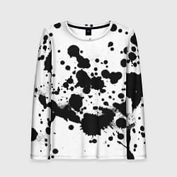 Лонгслив женский Брызги черной краски, цвет: 3D-принт