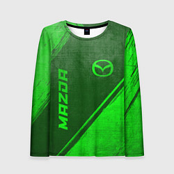 Лонгслив женский Mazda - green gradient вертикально, цвет: 3D-принт