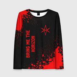 Женский лонгслив Bring Me the Horizon - red gradient вертикально
