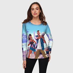 Лонгслив женский GTA 6 главные герои, цвет: 3D-принт — фото 2