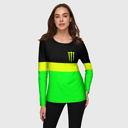 Лонгслив женский Monster energy полосы, цвет: 3D-принт — фото 2