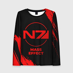 Лонгслив женский Mass Effect - red gradient, цвет: 3D-принт