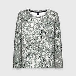 Женский лонгслив Серый абстрактный с белыми кляксами