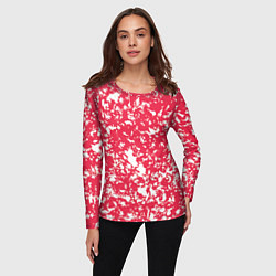Лонгслив женский Розовый пятнистый, цвет: 3D-принт — фото 2
