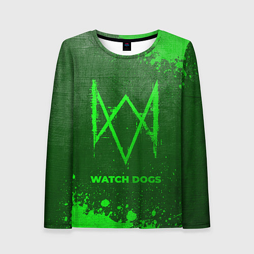 Женский лонгслив Watch Dogs - green gradient / 3D-принт – фото 1