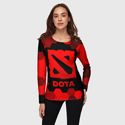 Лонгслив женский Dota - red gradient, цвет: 3D-принт — фото 2
