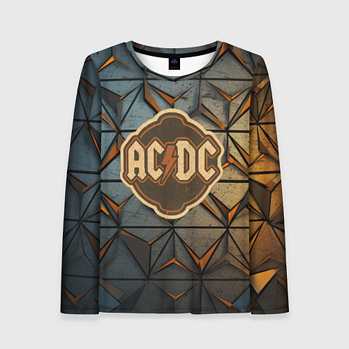 Женский лонгслив ACDC винтажный логотип / 3D-принт – фото 1
