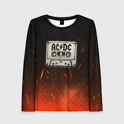 Лонгслив женский ACDC лого на кассете, цвет: 3D-принт