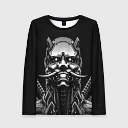 Женский лонгслив Киборг ниндзя в маске демона