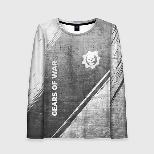 Женский лонгслив Gears of War - grey gradient вертикально / 3D-принт – фото 1