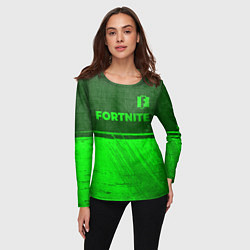 Лонгслив женский Fortnite - green gradient посередине, цвет: 3D-принт — фото 2