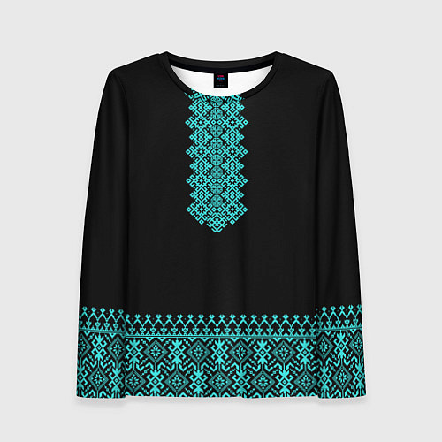Женский лонгслив Обережная вязь - вышиванка / 3D-принт – фото 1