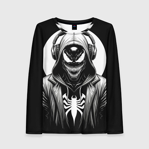 Женский лонгслив Venom black / 3D-принт – фото 1