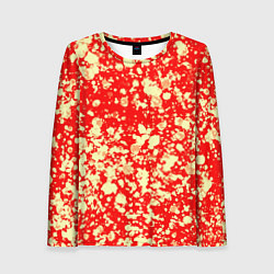 Женский лонгслив Пятнистый красно-жёлтый