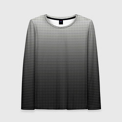 Лонгслив женский Градиент металлический тёмно-серый, цвет: 3D-принт