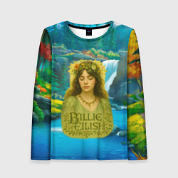 Лонгслив женский Билли Айлиш на фоне природы, цвет: 3D-принт