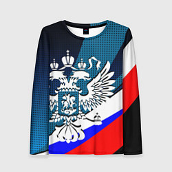 Лонгслив женский Герб России и флаг государства, цвет: 3D-принт