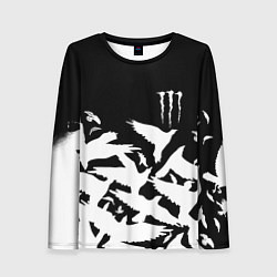 Лонгслив женский Monster energy crow, цвет: 3D-принт
