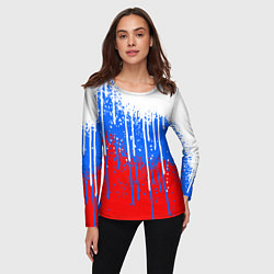Лонгслив женский Патриот - флаг, цвет: 3D-принт — фото 2