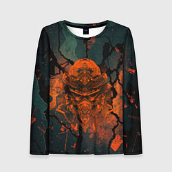 Лонгслив женский Шлем кибернетического самурая, цвет: 3D-принт