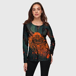 Лонгслив женский Шлем кибернетического самурая, цвет: 3D-принт — фото 2