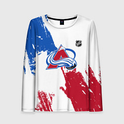 Лонгслив женский Колорадо Эвеланш - брызги красок, цвет: 3D-принт