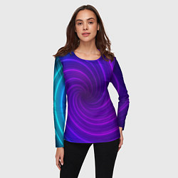 Лонгслив женский Фиолетовая спираль, цвет: 3D-принт — фото 2