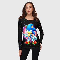 Лонгслив женский Sonic in space, цвет: 3D-принт — фото 2